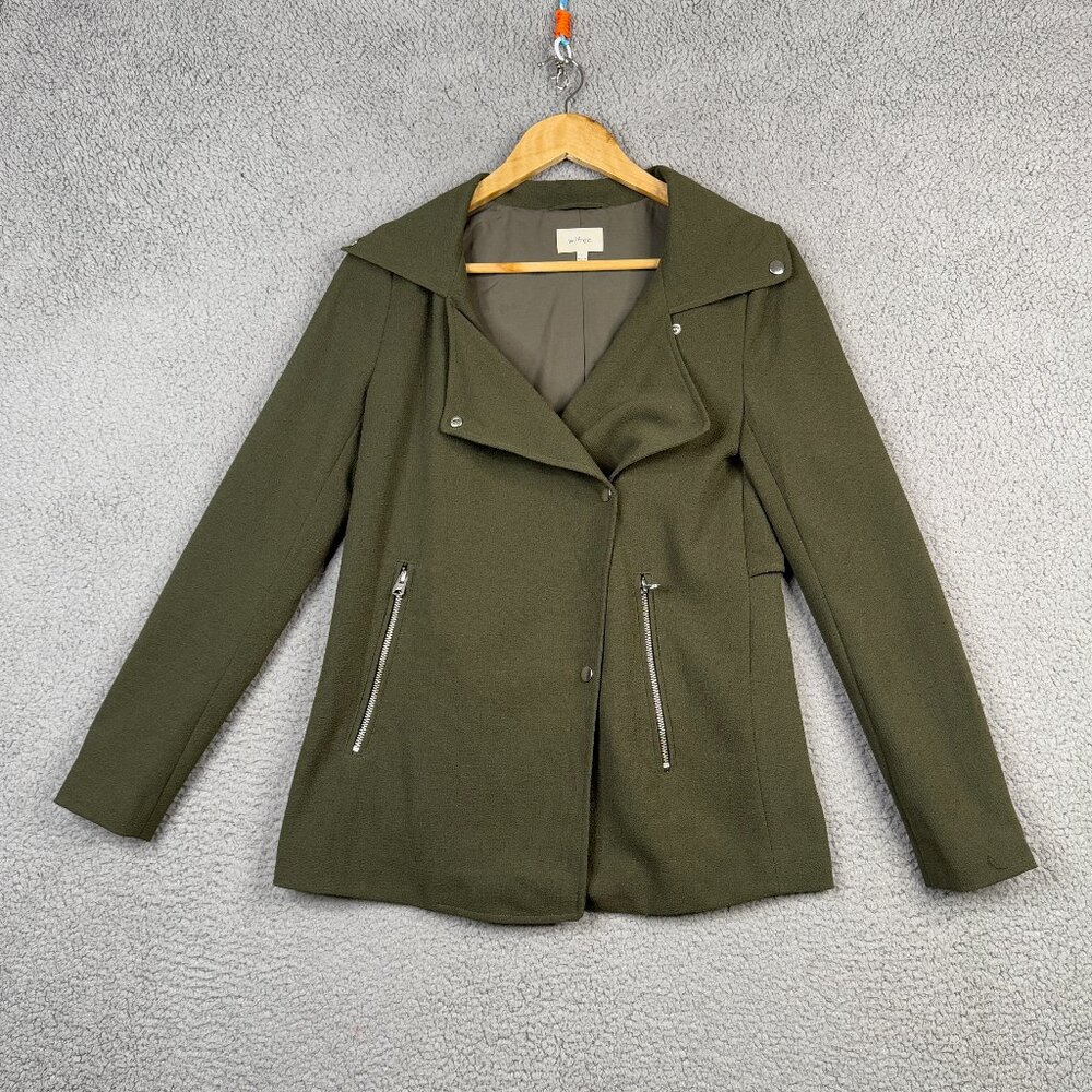 Aritza Wilfred Jacket Blazer Womens XS Green Mayet Double Breasted Short Flared